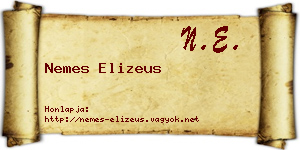 Nemes Elizeus névjegykártya